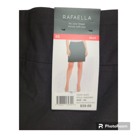 Rafaella Women's Wide Waistband Stretch Pull-On Style Black Skort Size X-Small - Picture 5 of 10
